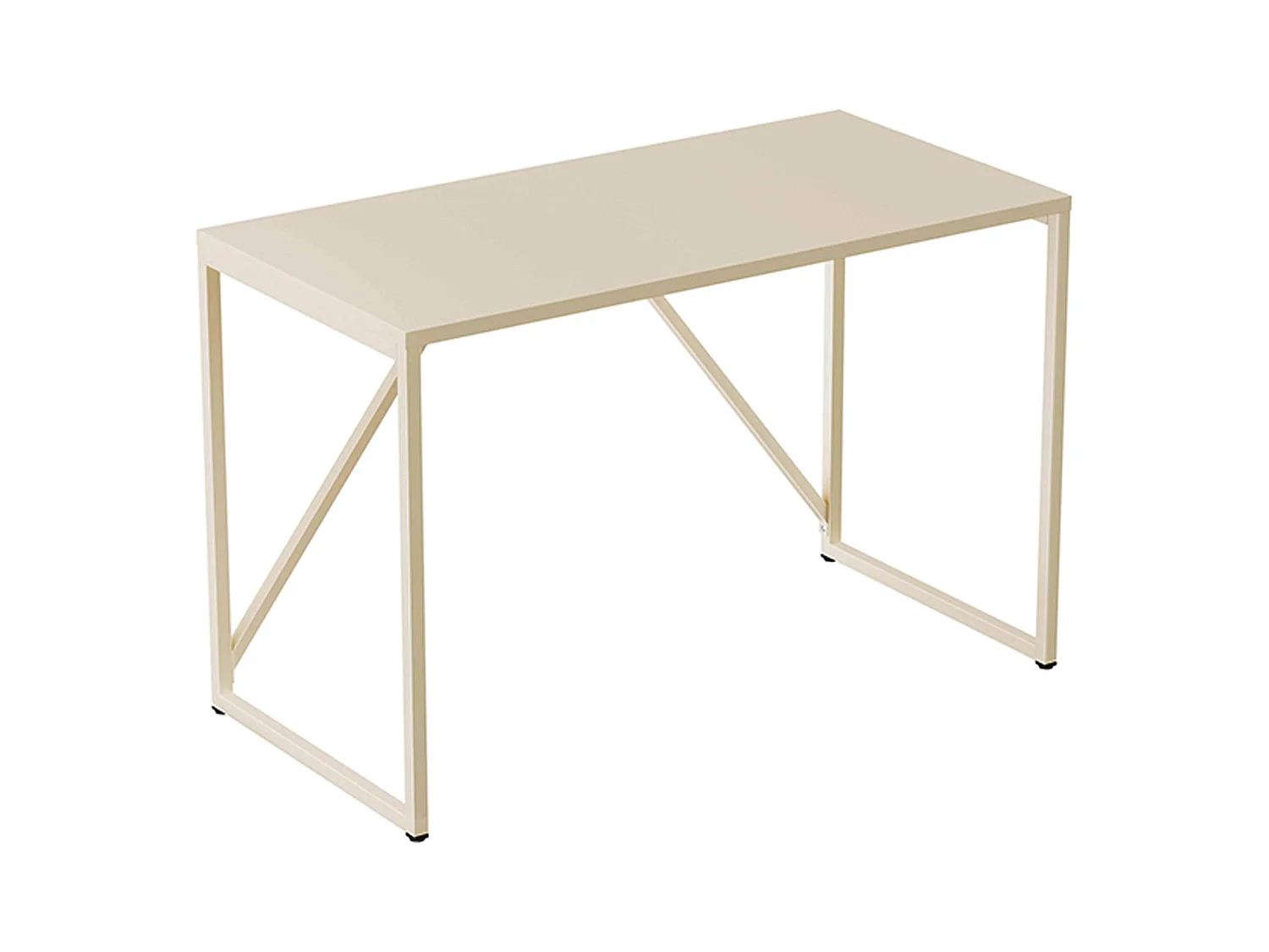 Bureau moderne L120 cm en métal écru