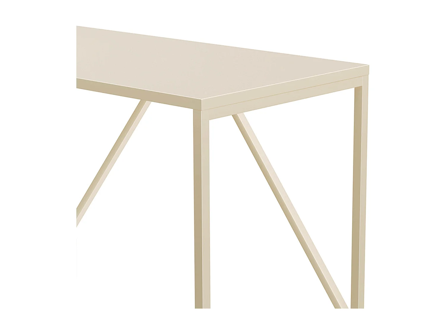 Bureau moderne L120 cm en métal écru