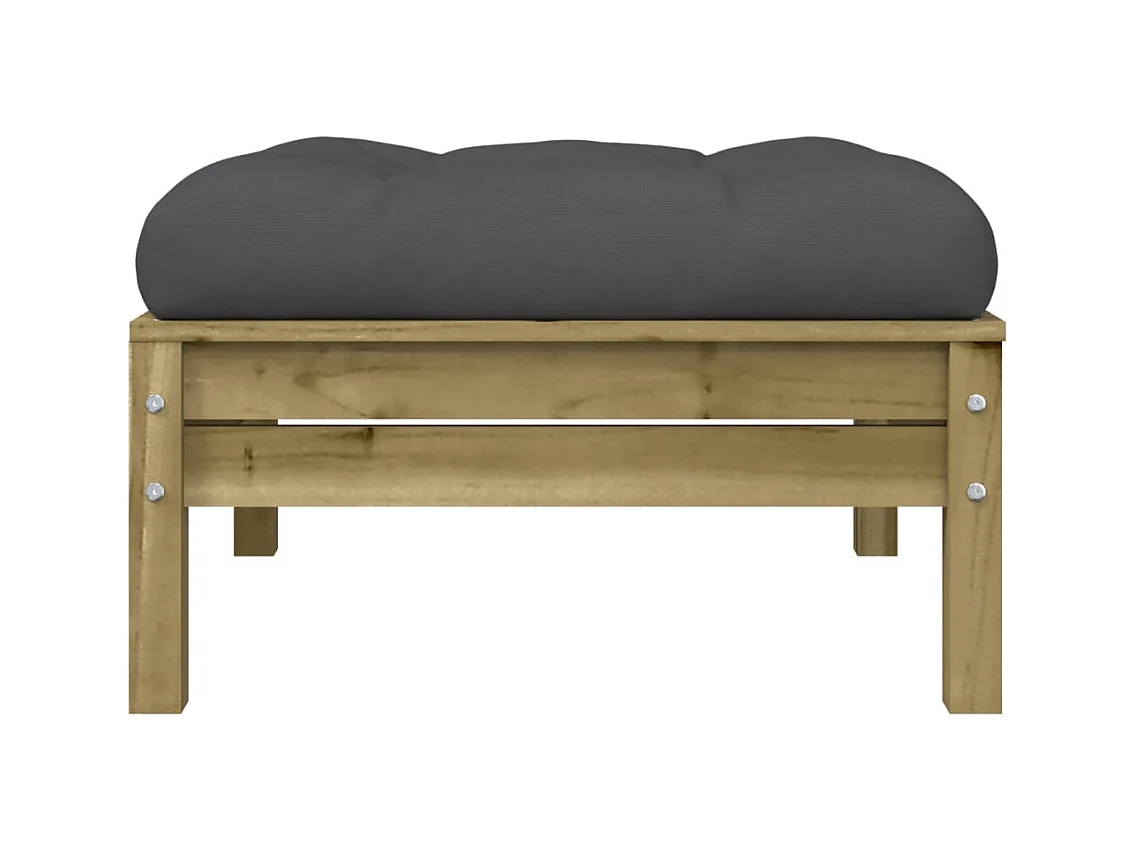 Sparks  Repose-pieds de jardin avec coussins 2 pcs bois de pin imprégné