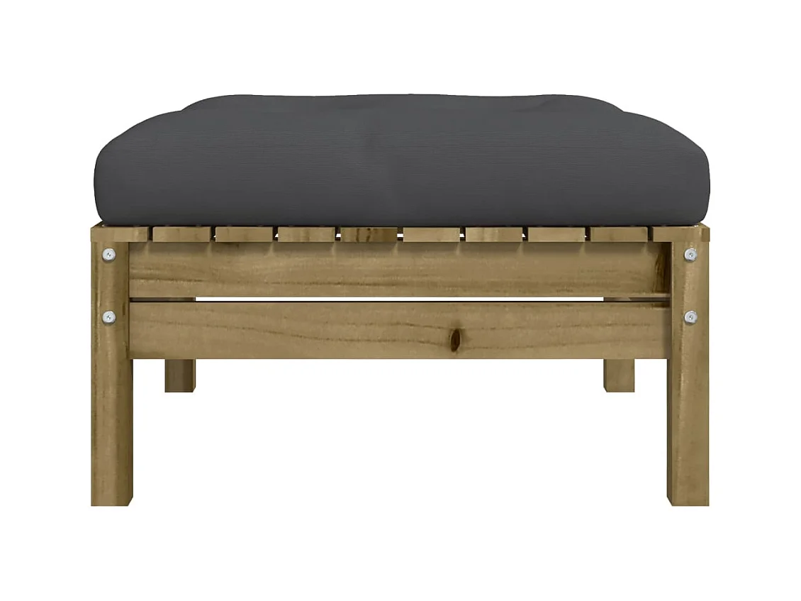 Sparks  Repose-pieds de jardin avec coussins 2 pcs bois de pin imprégné