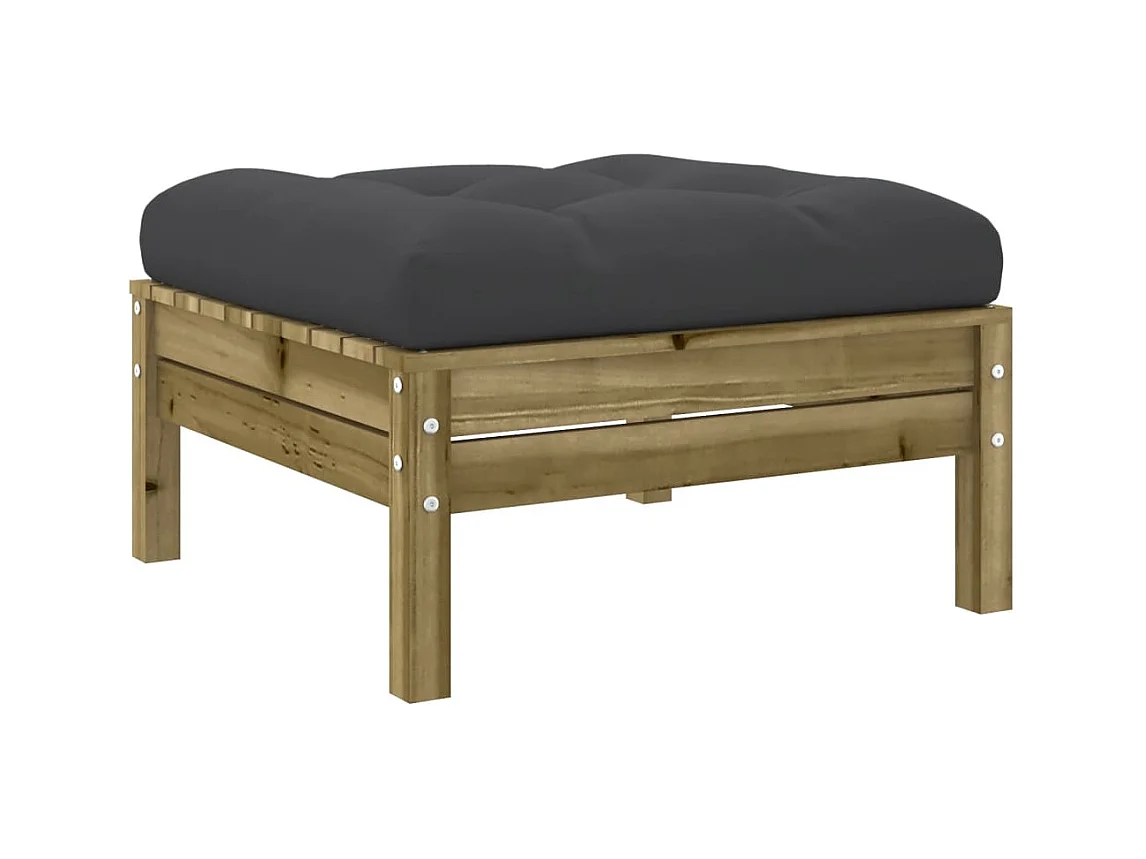 Sparks  Repose-pieds de jardin avec coussins 2 pcs bois de pin imprégné