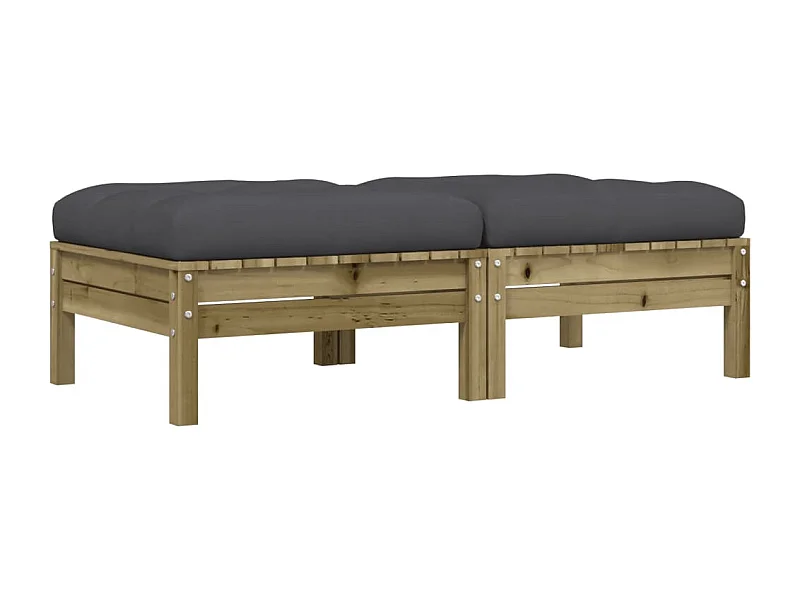 Sparks  Tuinvoetenbanken met kussens 2 st geïmpregneerd grenenhout