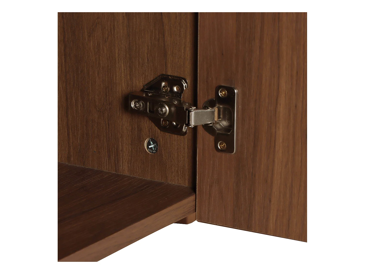 Buffet 3 portes en mélaminé 160 cm effet bois foncé