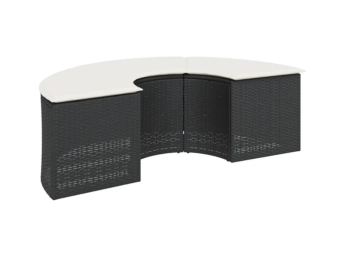 Jean-François-Paul  Tabouret de jardin avec coussin noir résine tressée