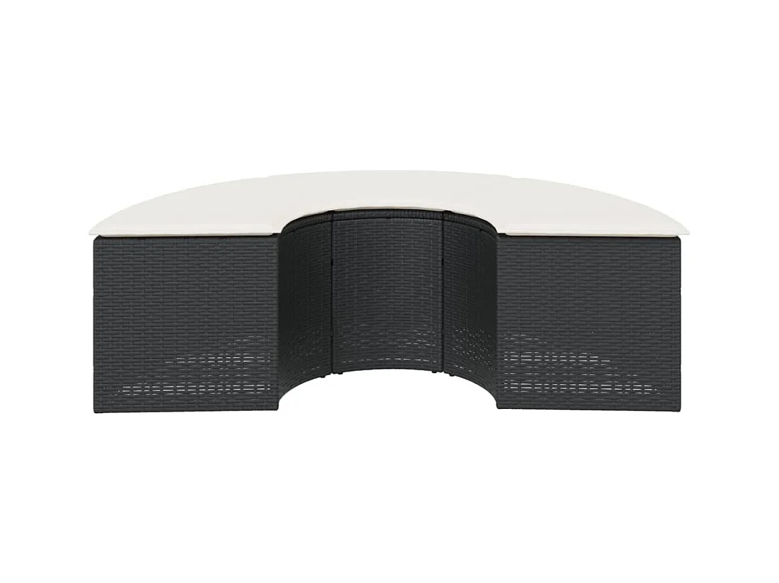 Jean-François-Paul  Tabouret de jardin avec coussin noir résine tressée