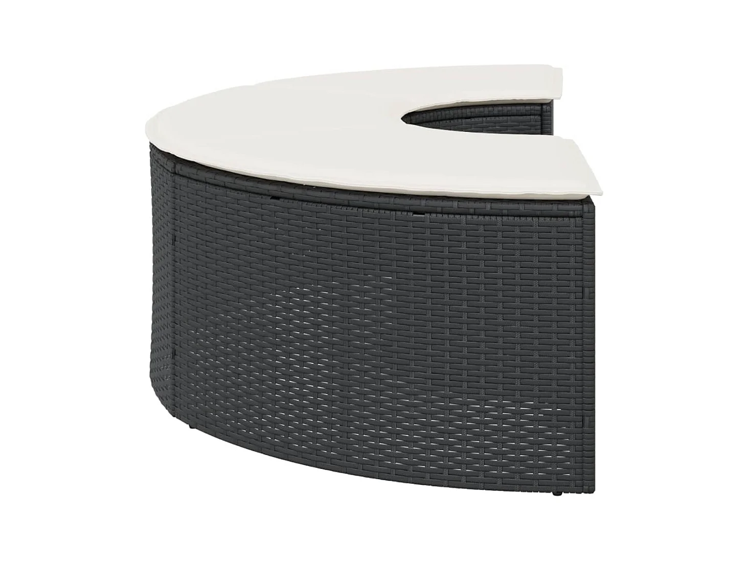 Jean-François-Paul  Tabouret de jardin avec coussin noir résine tressée