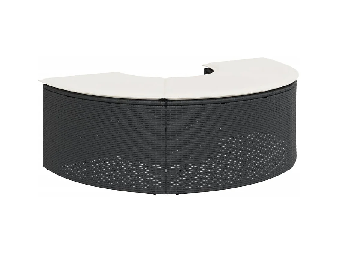 Jean-François-Paul  Tabouret de jardin avec coussin noir résine tressée