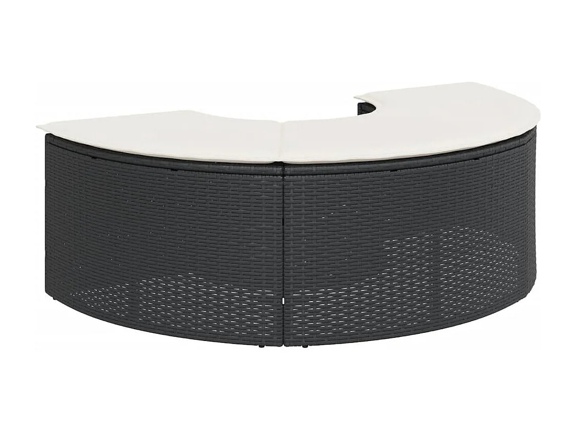 Jean-François-Paul  Tabouret de jardin avec coussin noir résine tressée