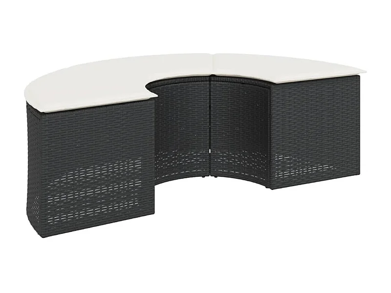 Jean-François-Paul  Tabouret de jardin avec coussin noir résine tressée