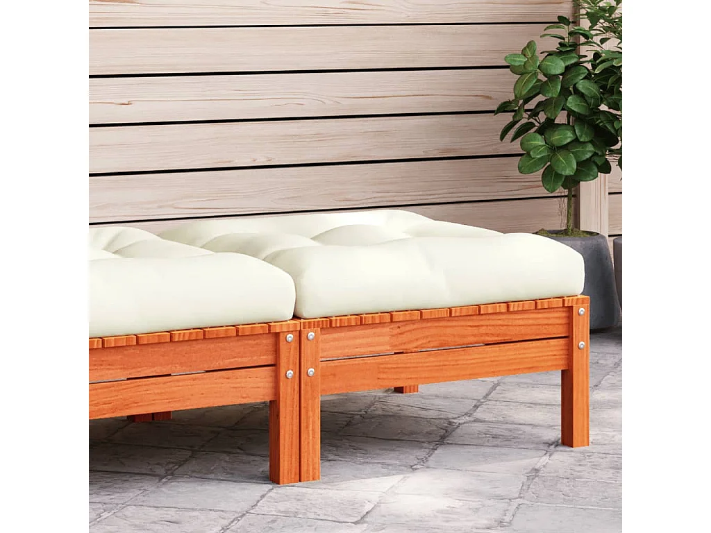 Sparks  Repose-pied de jardin avec coussin bois massif de pin