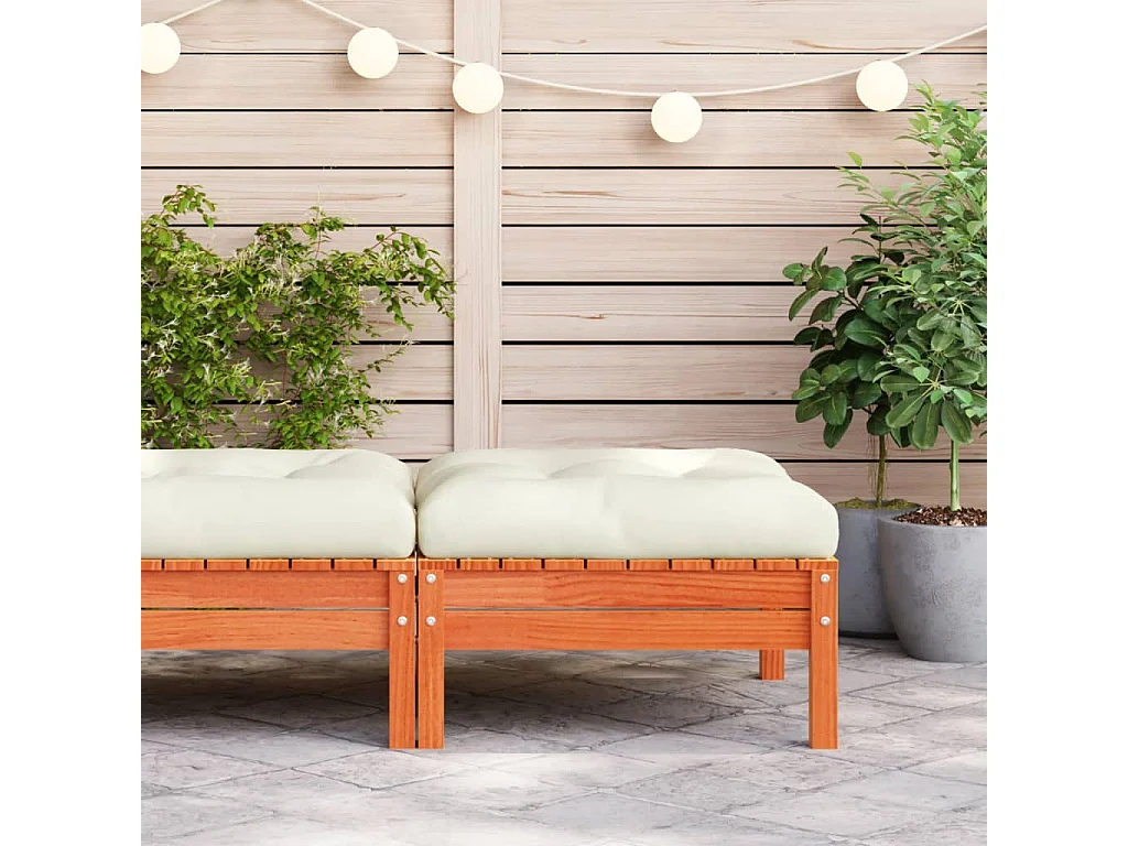 Sparks  Repose-pied de jardin avec coussin bois massif de pin