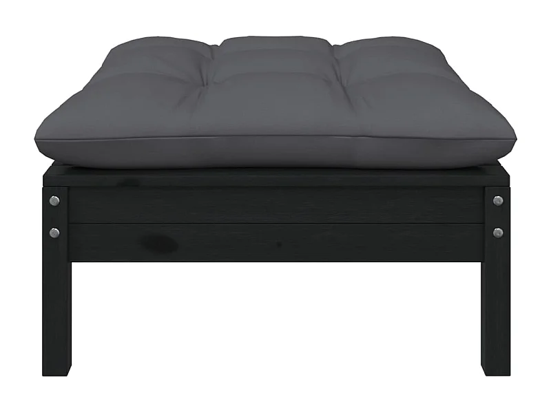 Sparks  Tuinvoetenbank met antracietkleurig kussen grenenhout wit