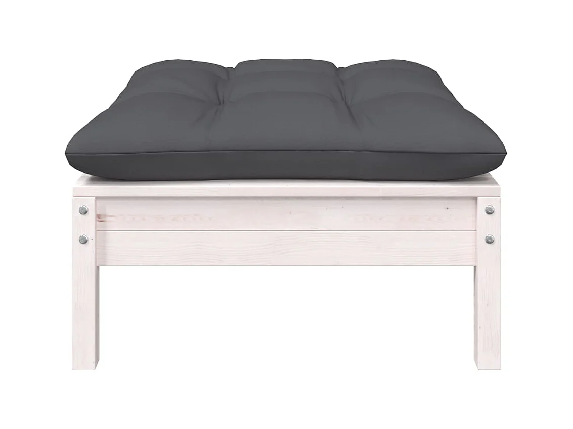 Sparks  Repose-pied de jardin avec coussin anthracite Bois de pin blanc