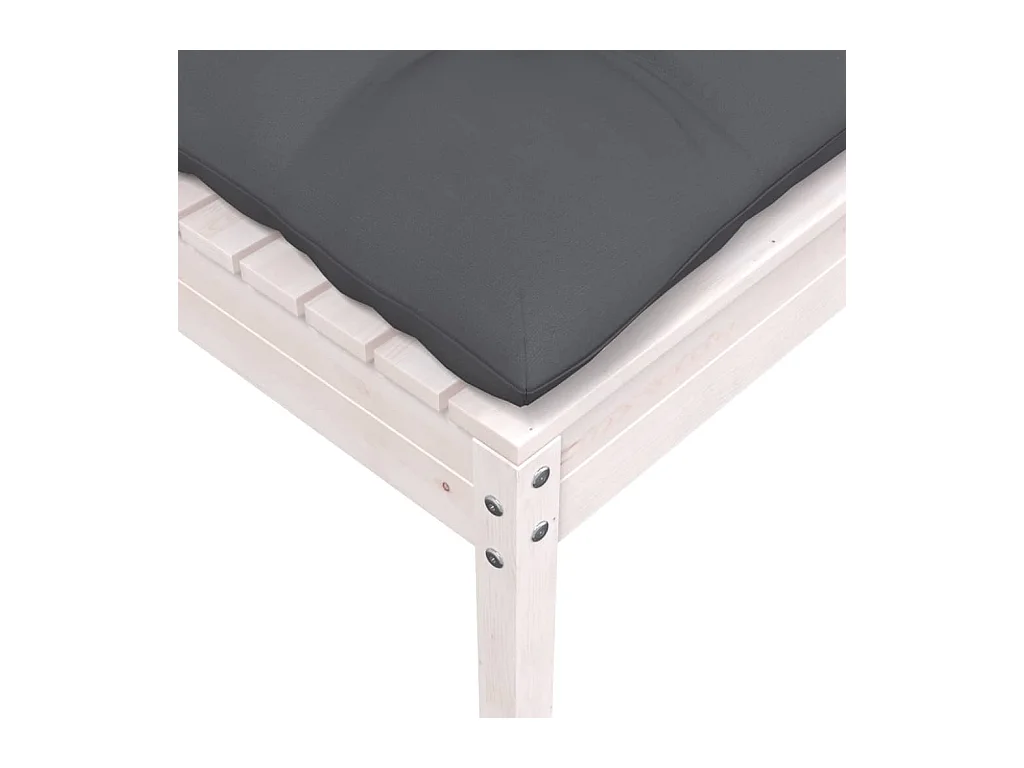 Sparks  Repose-pied de jardin avec coussin anthracite Bois de pin blanc