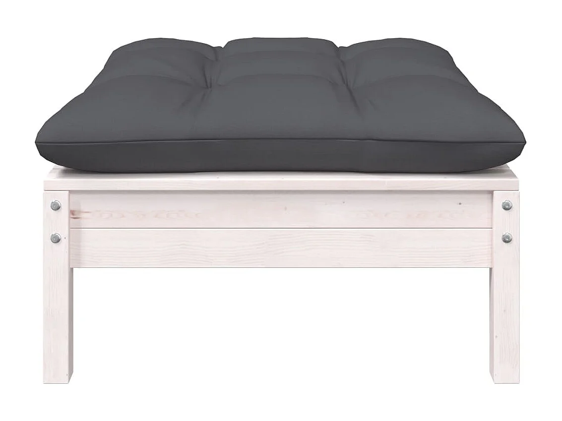 Sparks  Repose-pied de jardin avec coussin anthracite Bois de pin blanc