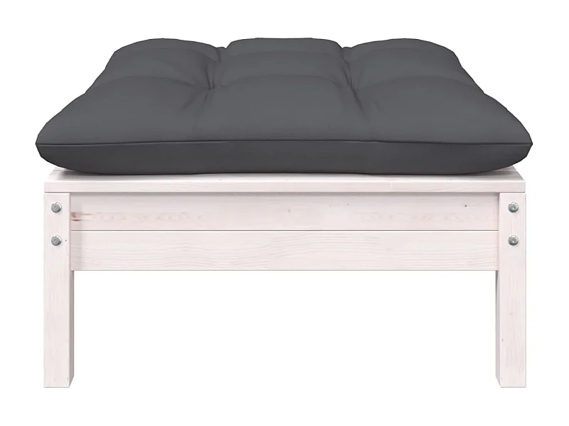 Sparks  Repose-pied de jardin avec coussin anthracite Bois de pin blanc