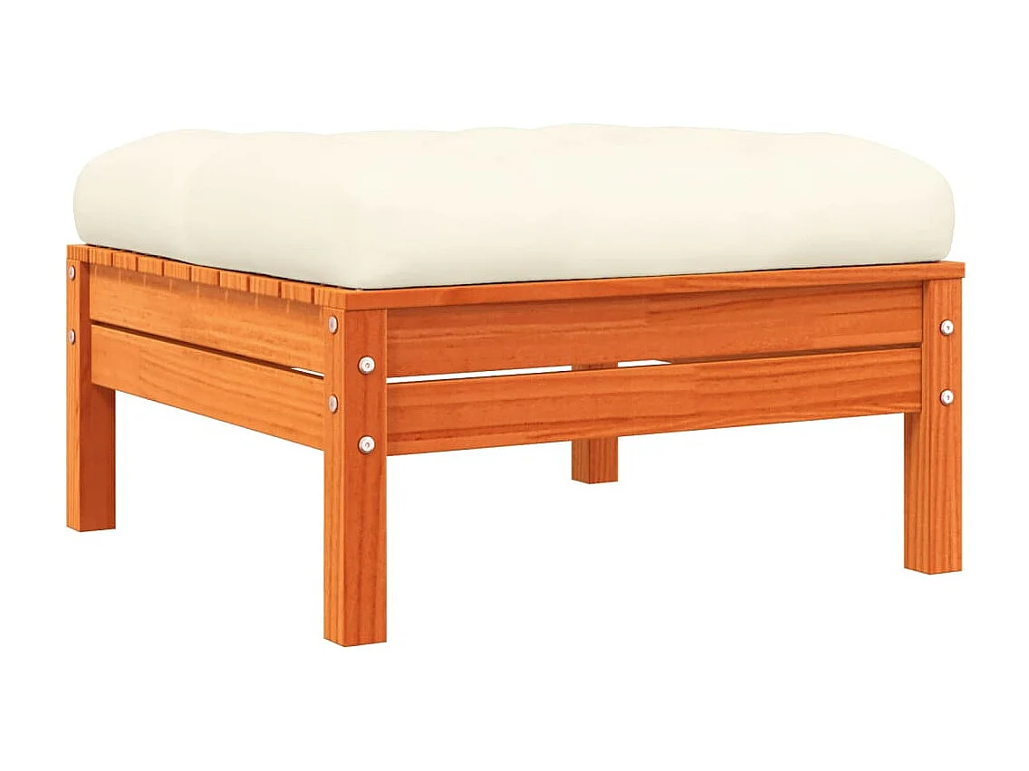 Sparks  Repose-pieds de jardin avec coussins 2 pcs bois massif pin