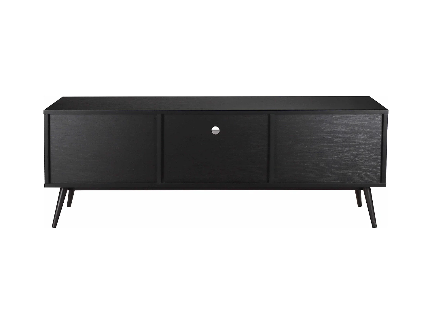 Meuble TV effet bois noir 150 cm scandinave
