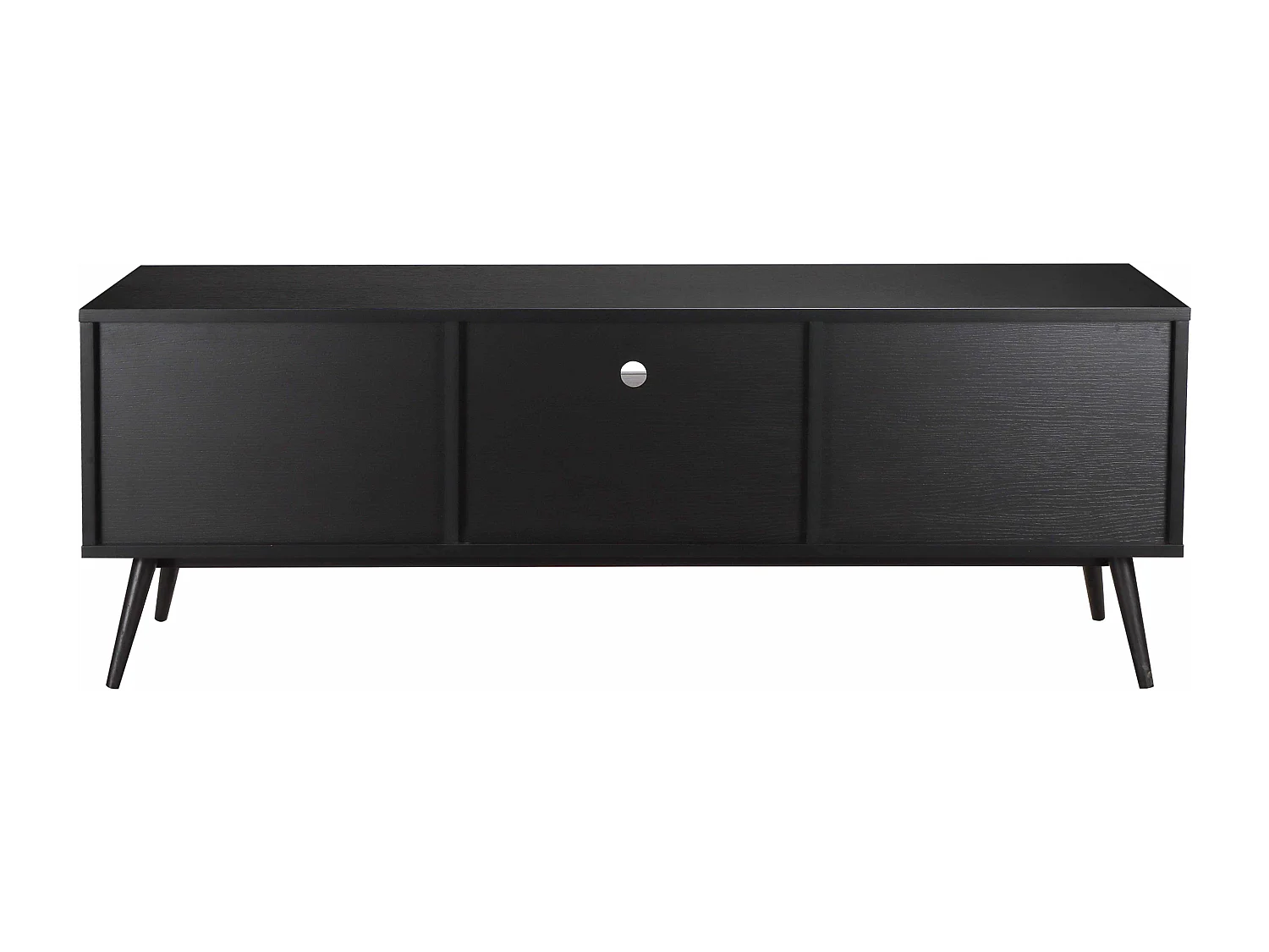Meuble TV effet bois noir 150 cm scandinave