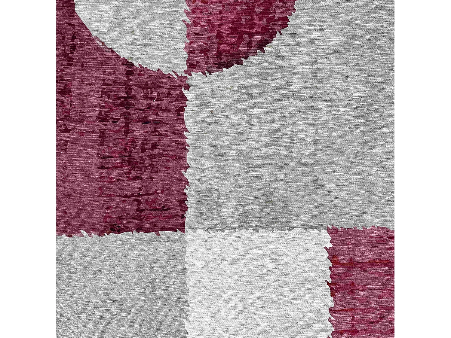 Rechthoekig chenille vloerkleed van kortpolig polyester in fuchsia