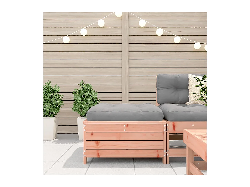 Floran  Repose-pied de jardin avec coussin bois massif douglas