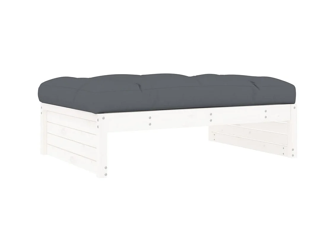 Anne-Camille  Tuinvoetenbank 120x80 cm massief grenenhout wit