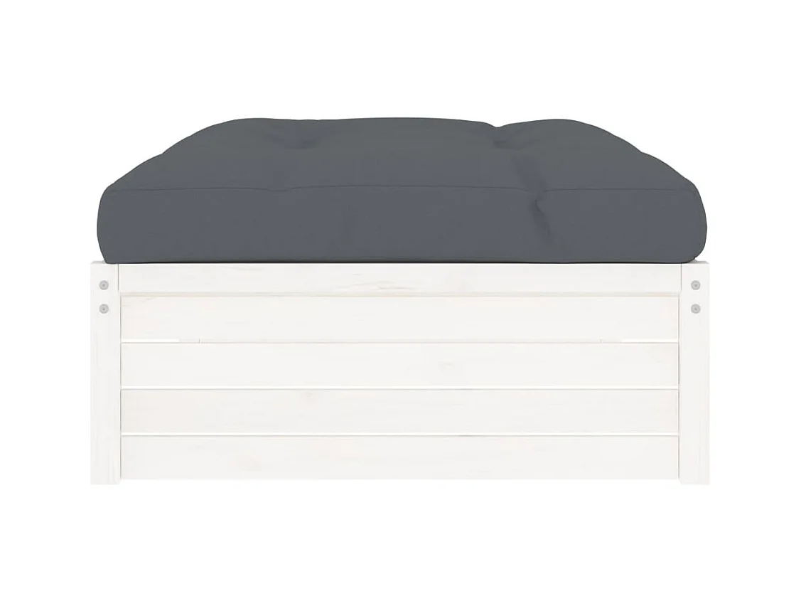 Anne-Camille  Repose-pied de jardin 120x80 cm blanc bois de pin massif