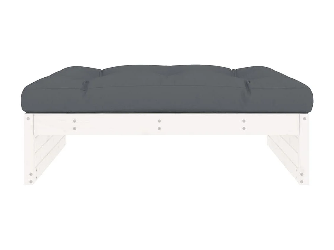 Anne-Camille  Repose-pied de jardin 120x80 cm blanc bois de pin massif