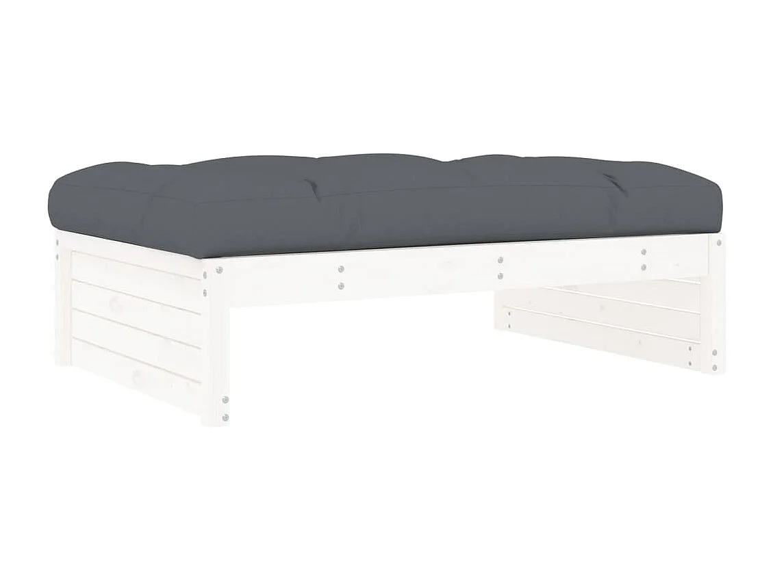 Anne-Camille  Repose-pied de jardin 120x80 cm blanc bois de pin massif