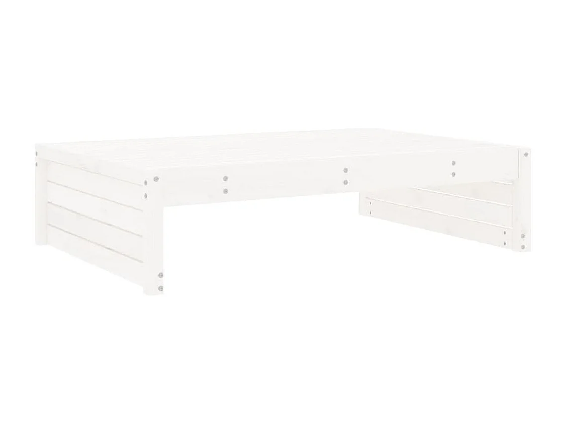 Anne-Camille  Repose-pied de jardin 120x80 cm blanc bois de pin massif