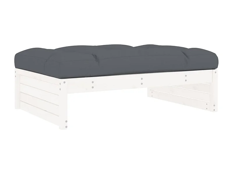 Anne-Camille  Repose-pied de jardin 120x80 cm blanc bois de pin massif