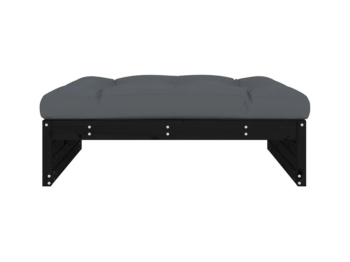 Anne-Camille  Repose-pied de jardin 120x80 cm noir bois de pin massif