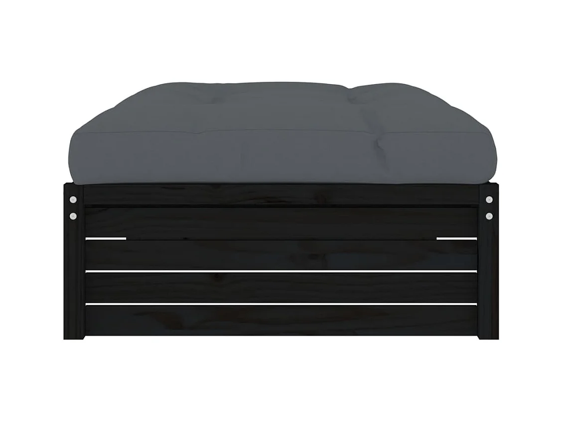 Anne-Camille  Repose-pied de jardin 120x80 cm noir bois de pin massif