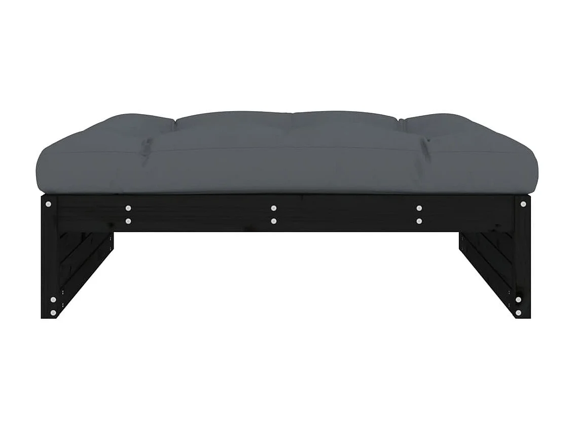 Anne-Camille  Repose-pied de jardin 120x80 cm noir bois de pin massif