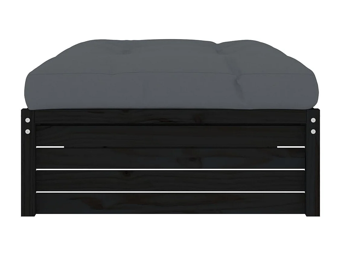 Anne-Camille  Repose-pied de jardin 120x80 cm noir bois de pin massif