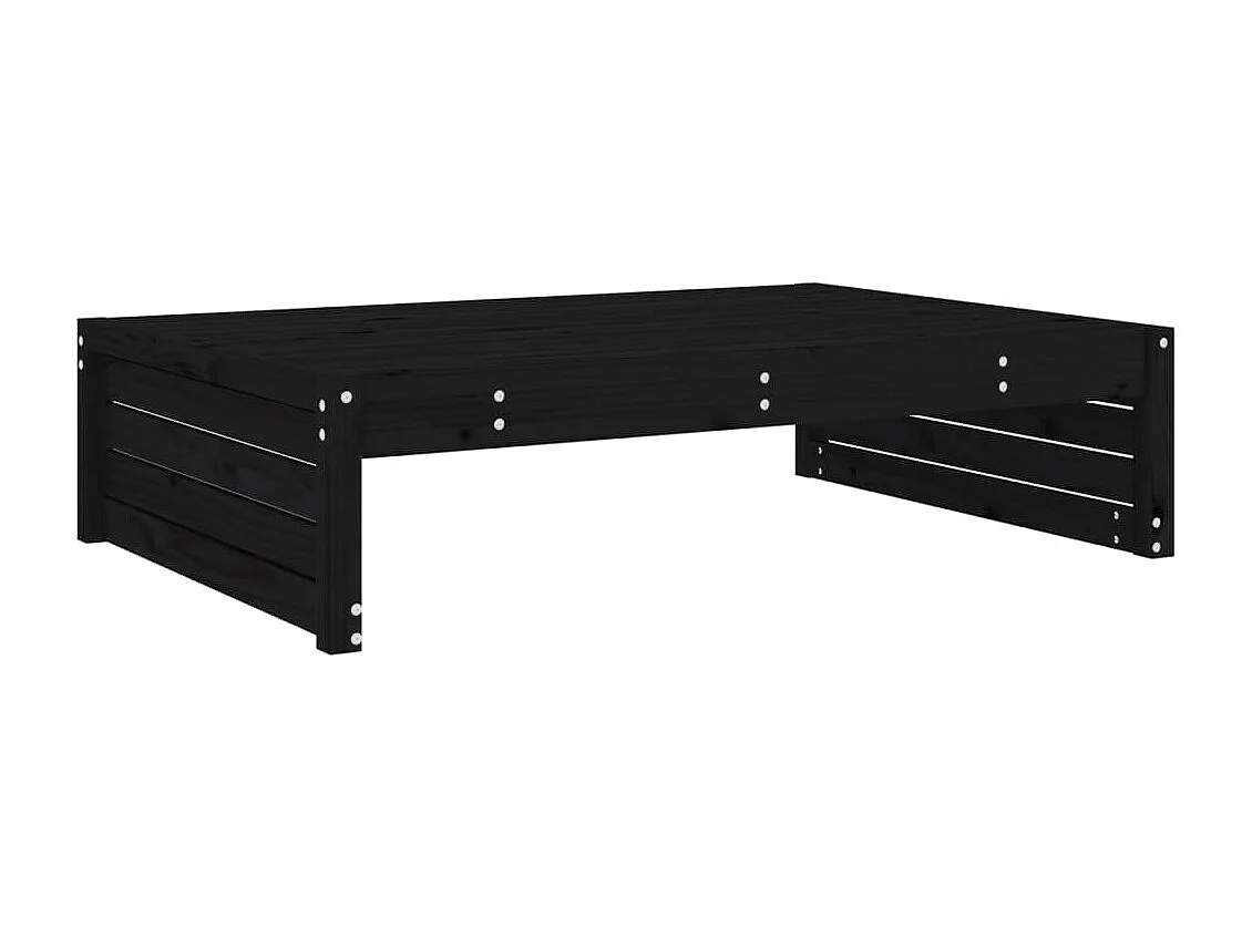 Anne-Camille  Repose-pied de jardin 120x80 cm noir bois de pin massif