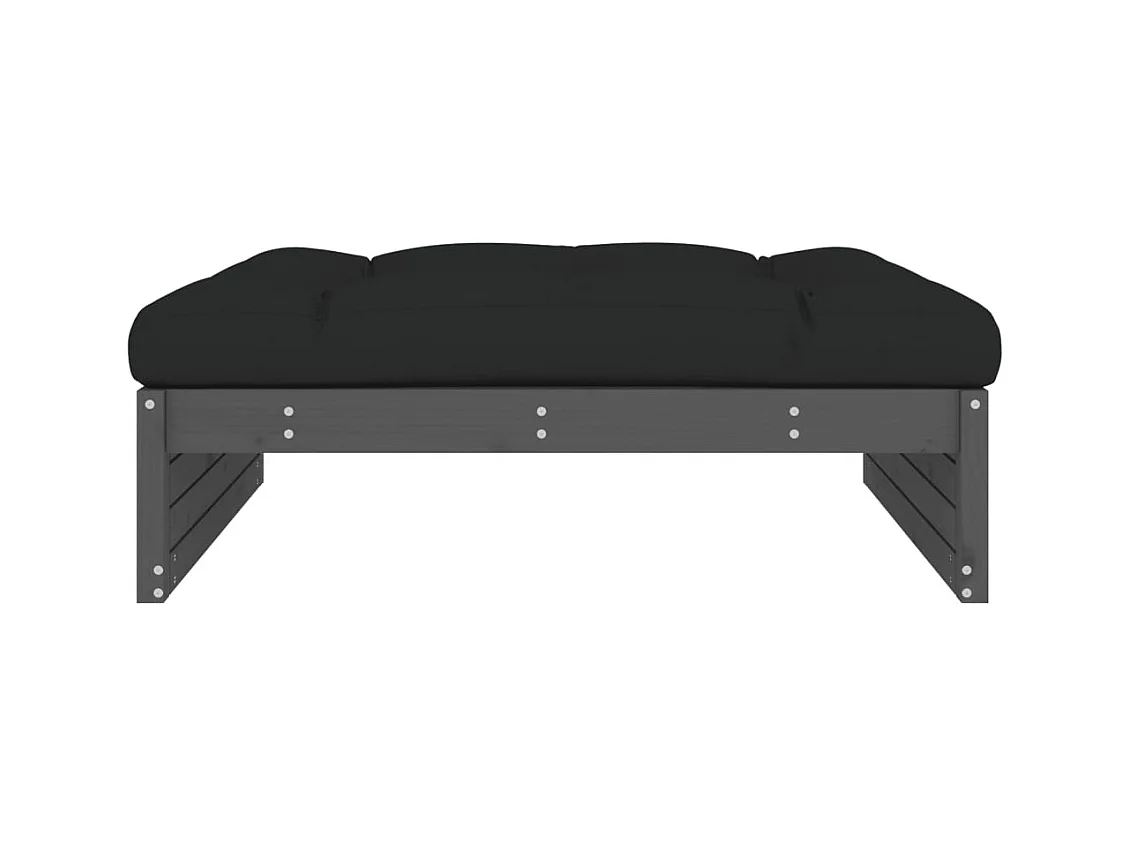 Anne-Camille  Repose-pied de jardin 120x80 cm gris bois de pin massif