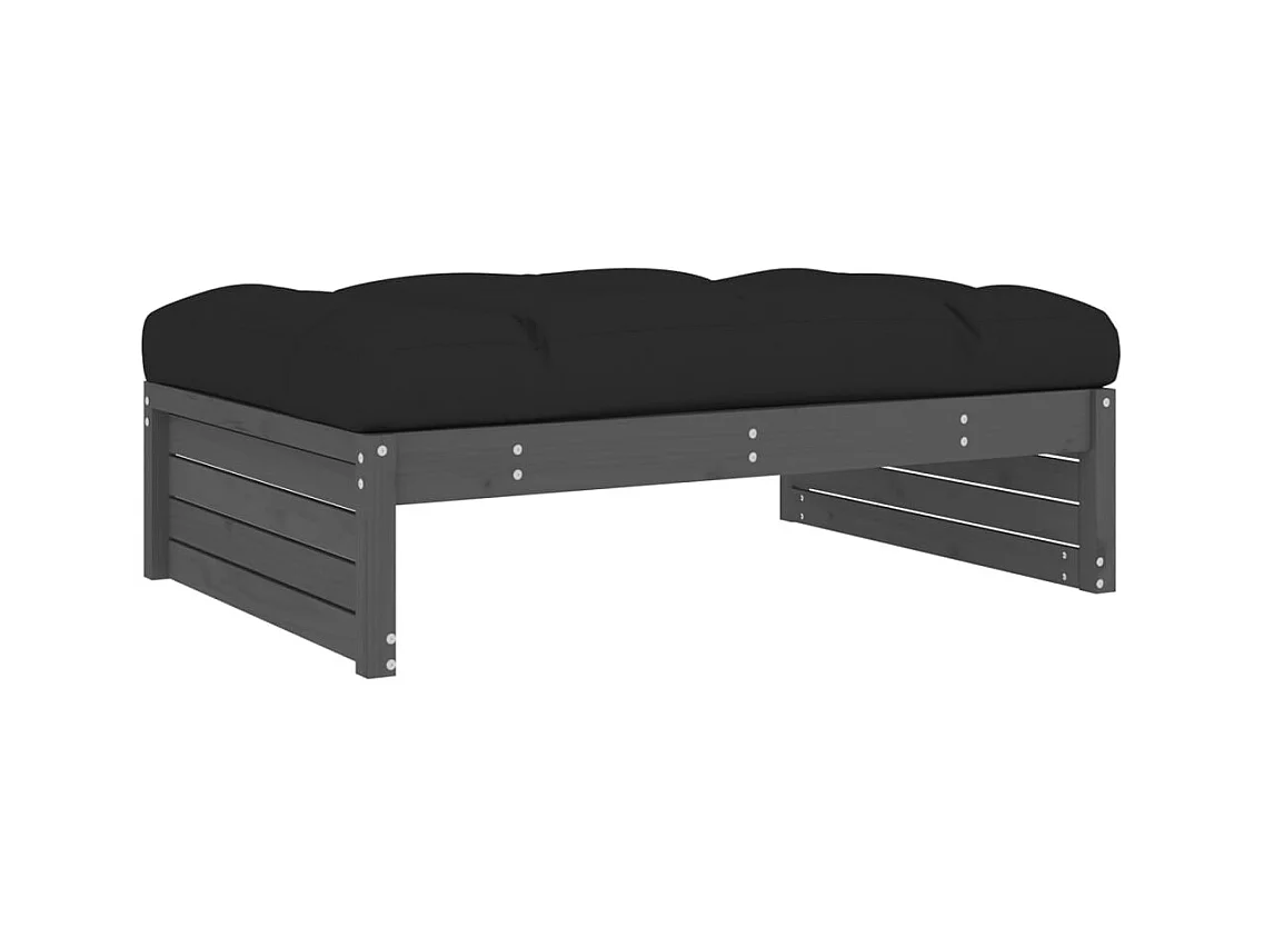 Anne-Camille  Repose-pied de jardin 120x80 cm gris bois de pin massif