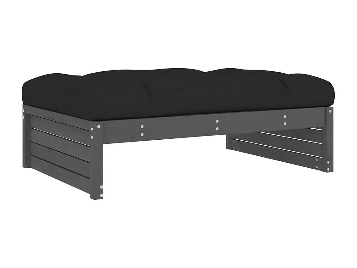 Anne-Camille  Repose-pied de jardin 120x80 cm gris bois de pin massif