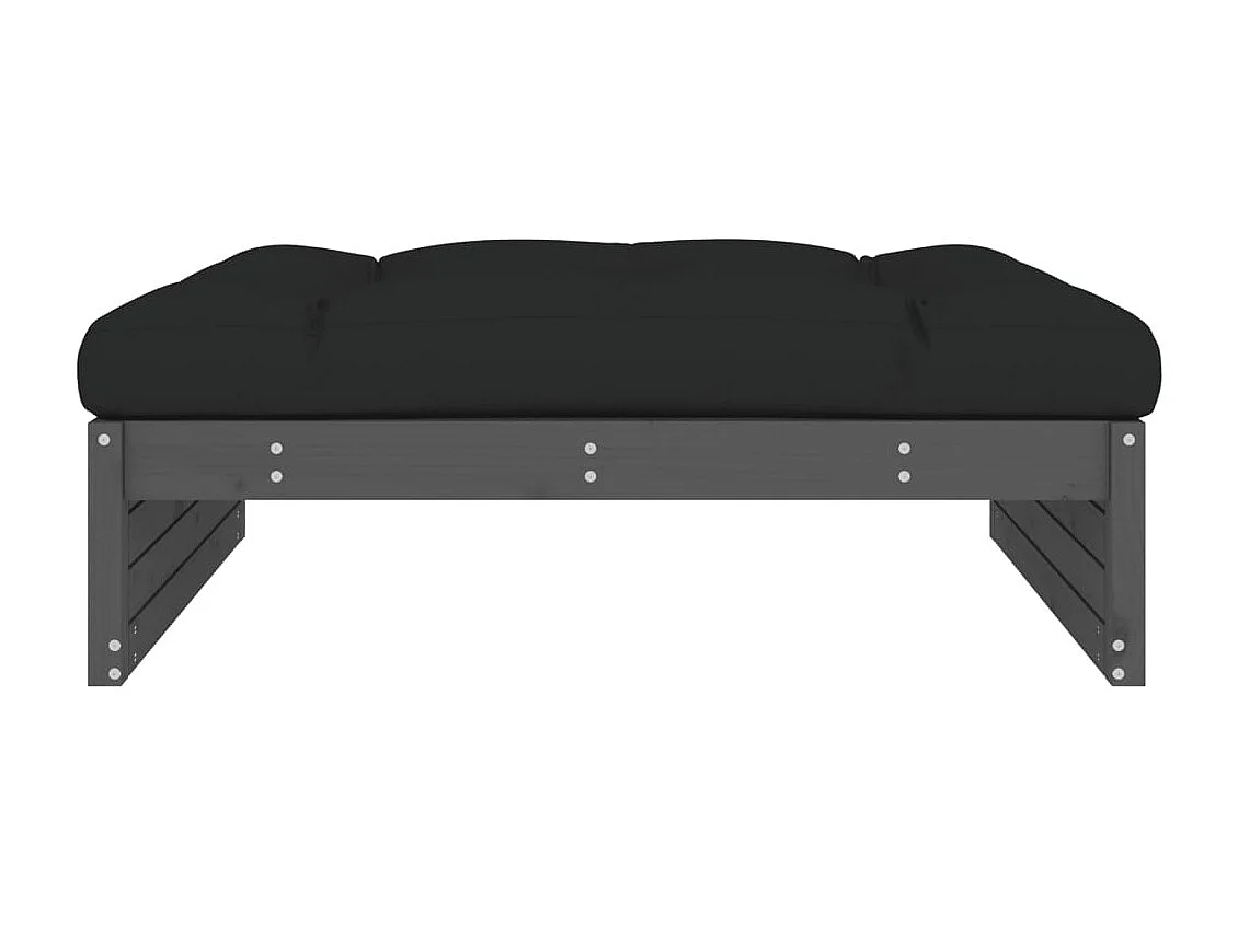 Anne-Camille  Repose-pied de jardin 120x80 cm gris bois de pin massif