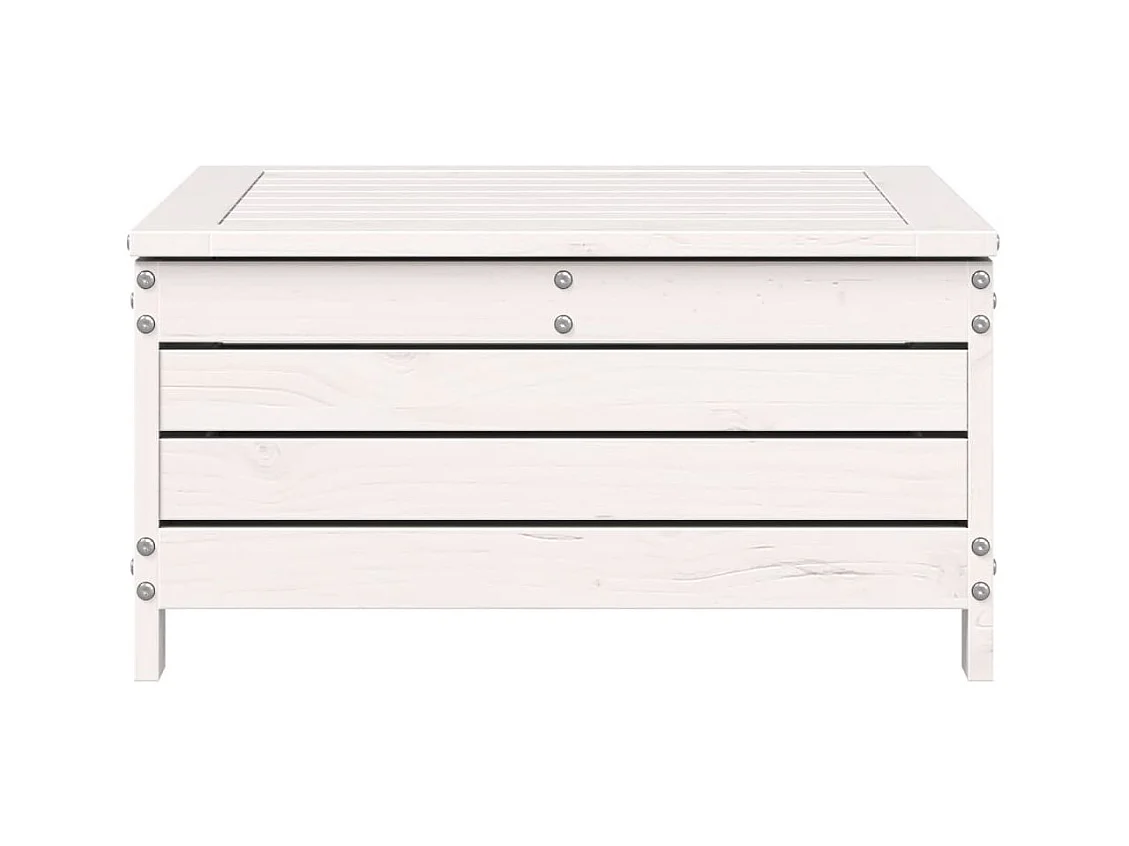 Floran  Tuinvoetenbank met kussen massief grenenhout wit