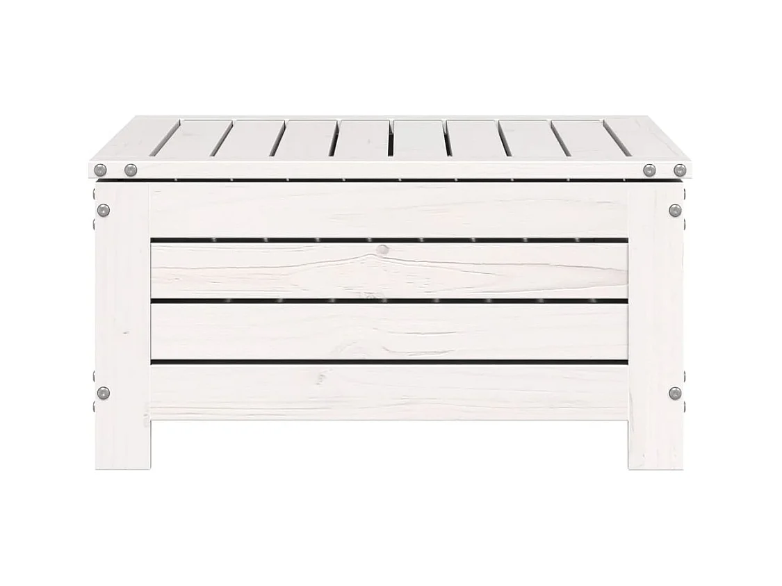 Floran  Tuinvoetenbank met kussen massief grenenhout wit