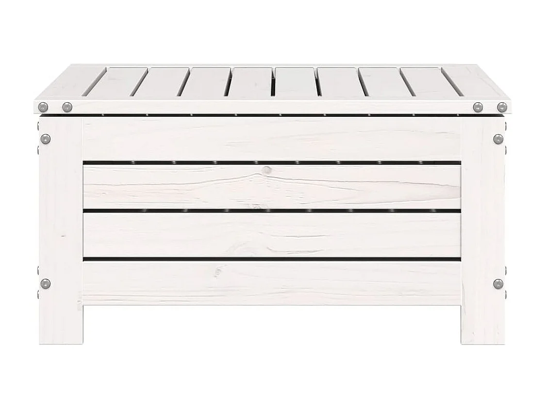 Floran  Repose-pied de jardin avec coussin blanc bois de pin massif