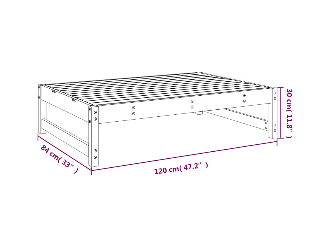 Romar  Tuinvoetenbank 120x80 cm massief douglashout