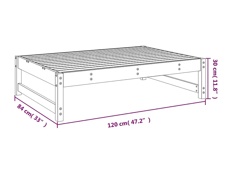 Romar  Repose-pied de jardin 120x80 cm massif de douglas