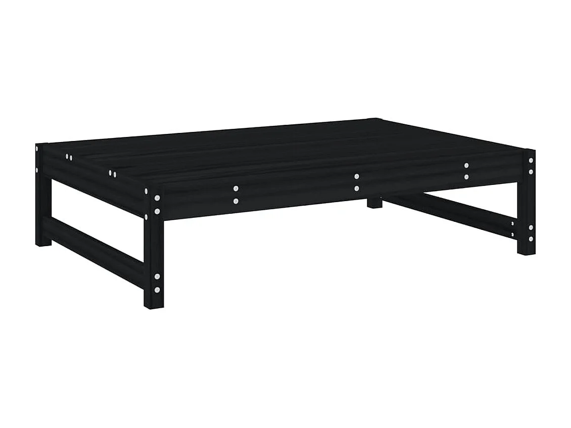 Romar  Taburete de jardín madera maciza de pino negro 120x80 cm