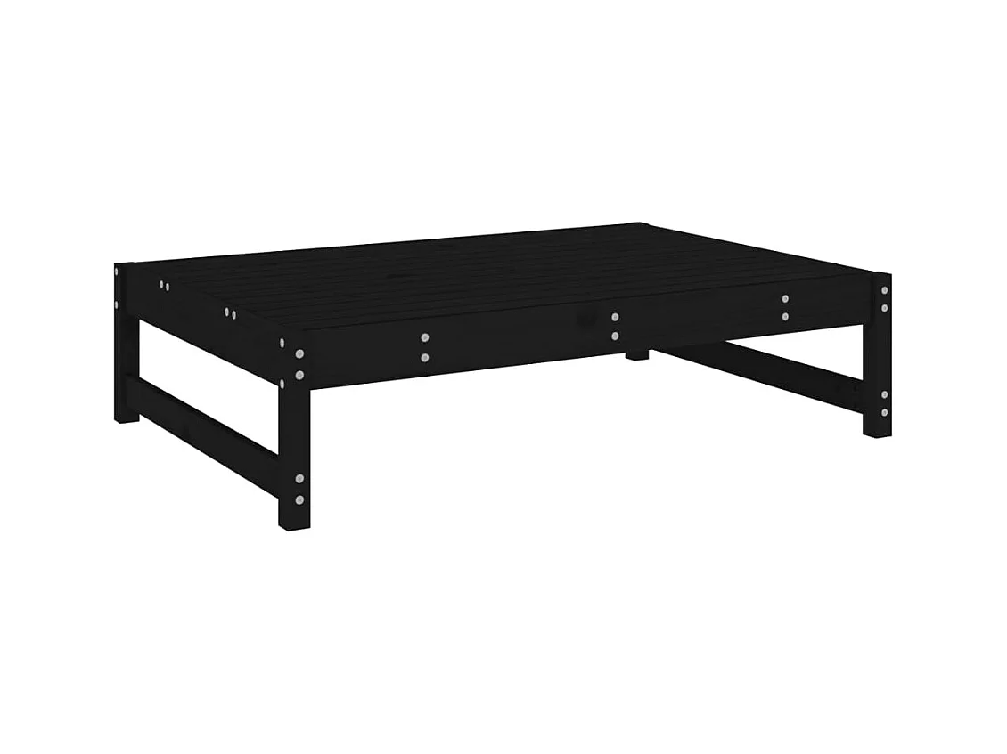 Romar  Repose-pied de jardin 120x80 cm noir bois de pin massif