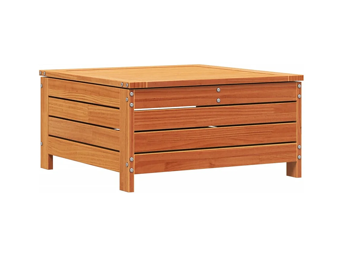 Floran  Taburete de jardín con cojín madera maciza de pino marrón cera