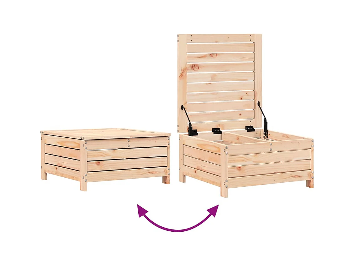 Floran  Repose-pied de jardin avec coussin bois de pin massif