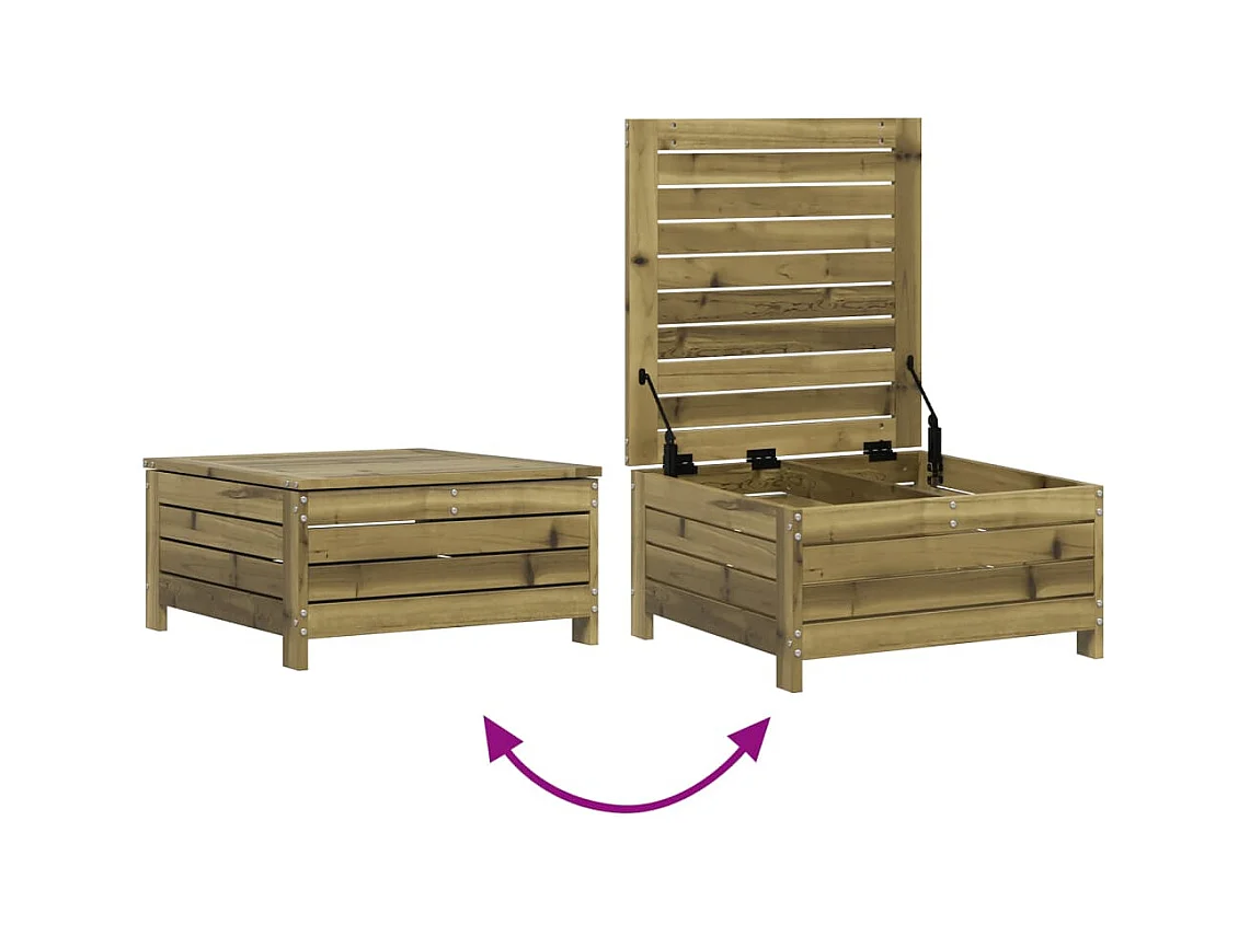 Floran  Repose-pied de jardin avec coussin bois de pin imprégné